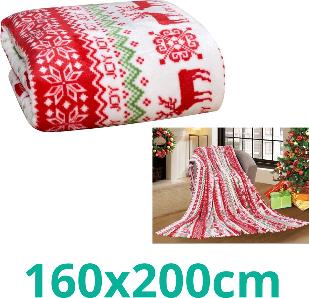 Kerst deken - Plaid - 160 cm x 200 cm - kerstdeken - Winter Plaid - Kerst - Kerstplaid - Winterafbeeldingen - Kerstmis - Microvezel deken - Super zacht - ideaal cadeau - Kerstdesign - nieuw jaar - grote maat - Sinterklaas - feestelijke sfeer