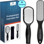 Bol.com Christian Deluxe® Professionele Combo Voetvijl Set - Eeltvijl - Eeltverwijderaars - Set van 2 - Pedicure - Eeltrasp - Pr... aanbieding