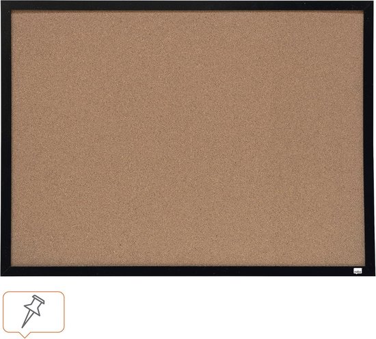 ALLboards Bord van kurk met houten frame 120 x 90 cm, prikbord van kurk voor punaises, memobord