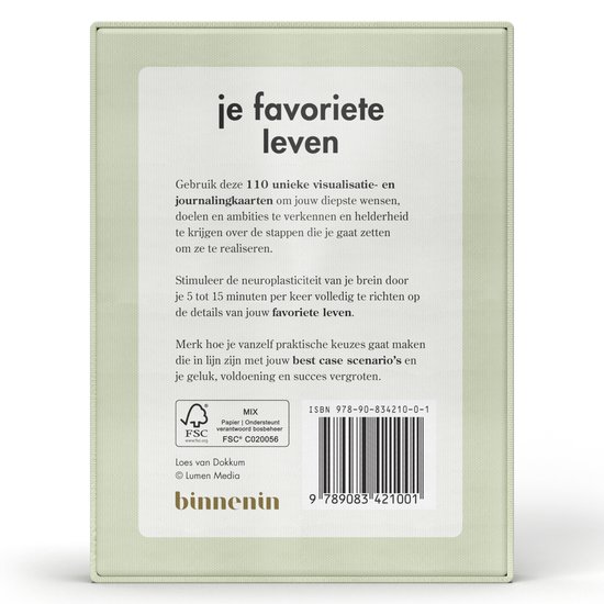 Binnenin Card Decks | Je Favoriete Leven | 100 Dagen Visualiseren & Journalen | 110 Kaarten in Luxe Doos