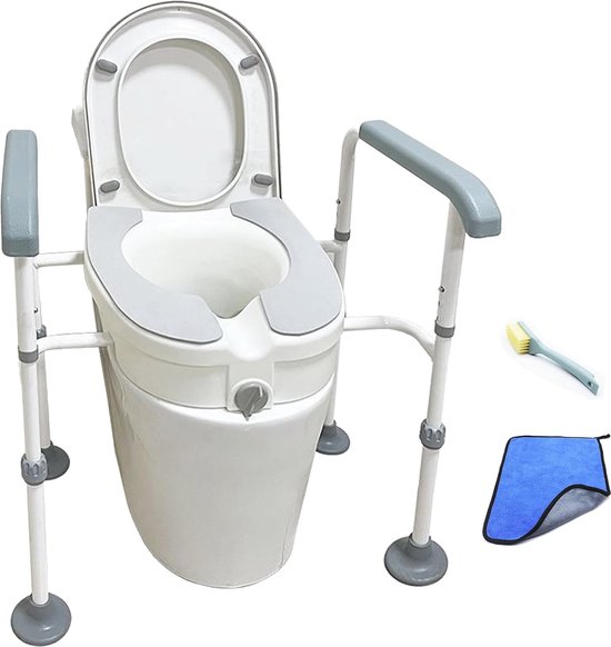 Takingup Draagbare verhoogde toiletbril, opblaasbaar, opvouwbaar