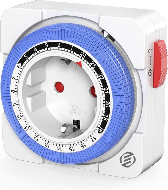 Colorful Sun® Tijdschakelaar - België - Timer Stopcontact - 3 1 Stuks Schakelklok Voor Binnen Tijdschakelaars Een Hele Week Timer Vierkant Analoog Dagprogramma Tijdschakelklok Met Kinderbeveiliging Energiebesparing