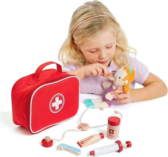 EFO SHM Kinder Dokterstas, Houten Dokterskoffer, 34-Delig