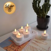 Bol.com Ozocozy - Oplaadbare Waxinelichtjes - 6 Stuks - Met Afstandsbediening - 48+ Branduren - Timerfunctie - Theelichtjes - Ho... aanbieding