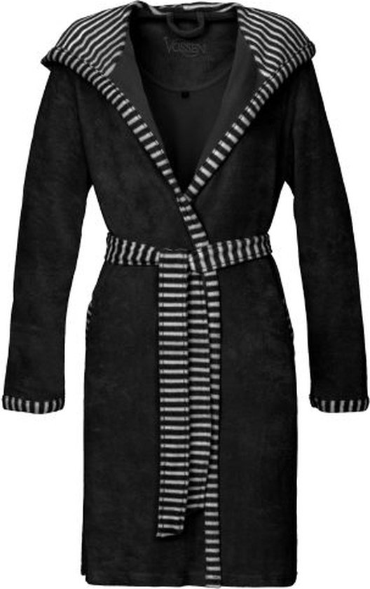 Juno Dames Badjas met Capuchon - Modern Strependesign & Lichtgewicht Comfort