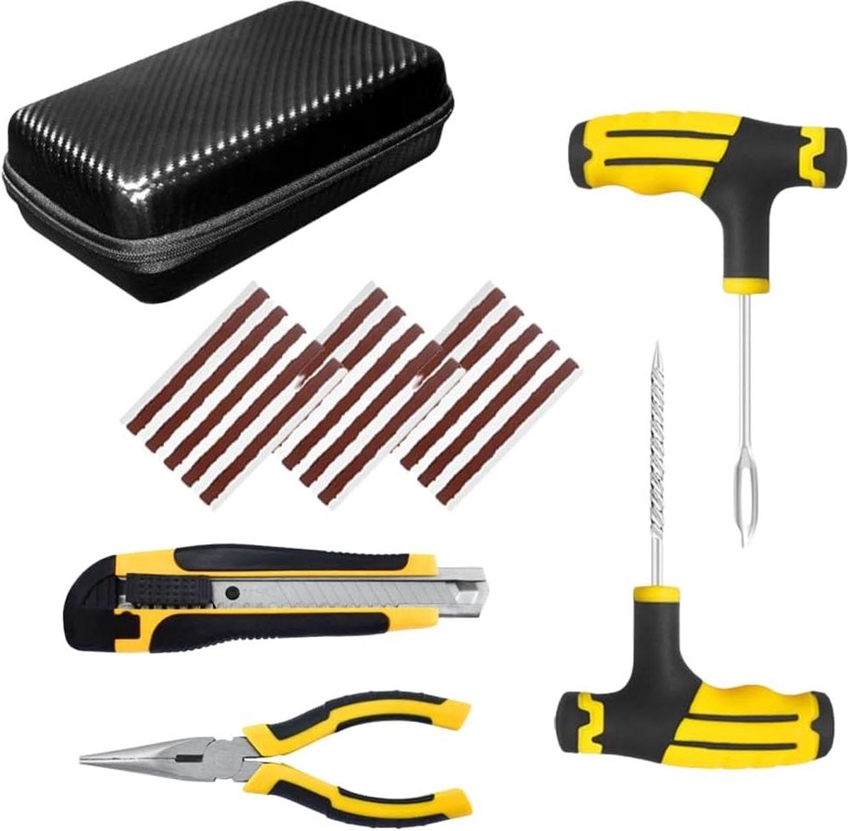 Autobanden Reparatieset Tubeless Bandenreparatieset - Compleet Gereedschap voor Lekke Banden - Noodgevallen Auto Motorfiets Bestelwagen Grasmaaier
