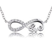 Engelsrufer Ketting ERN-LILINFINITY-LOVE - Lengte 40 + 4 CM - Gerhodineerd sterling zilver