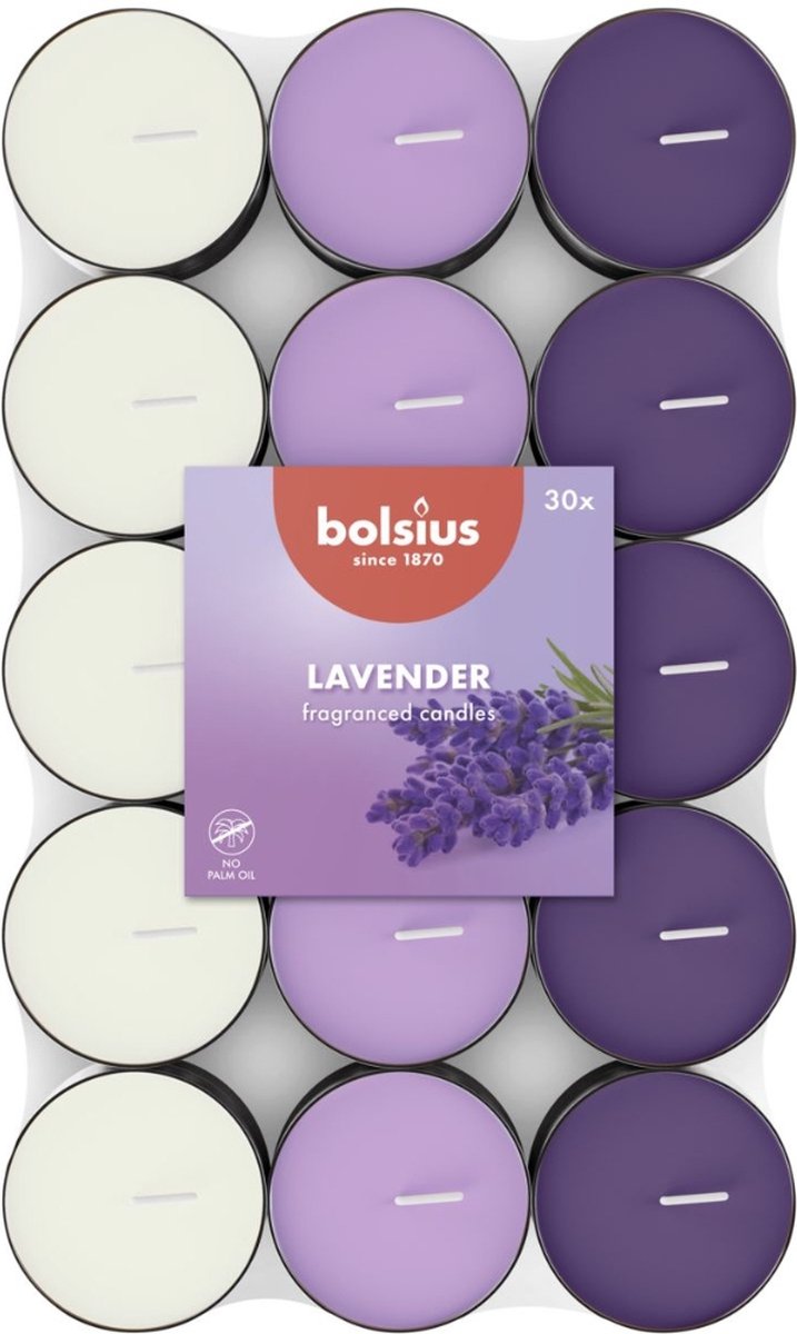 Bolsius Geurtheelicht - 30 stuks per verpakking - Lavender Paars