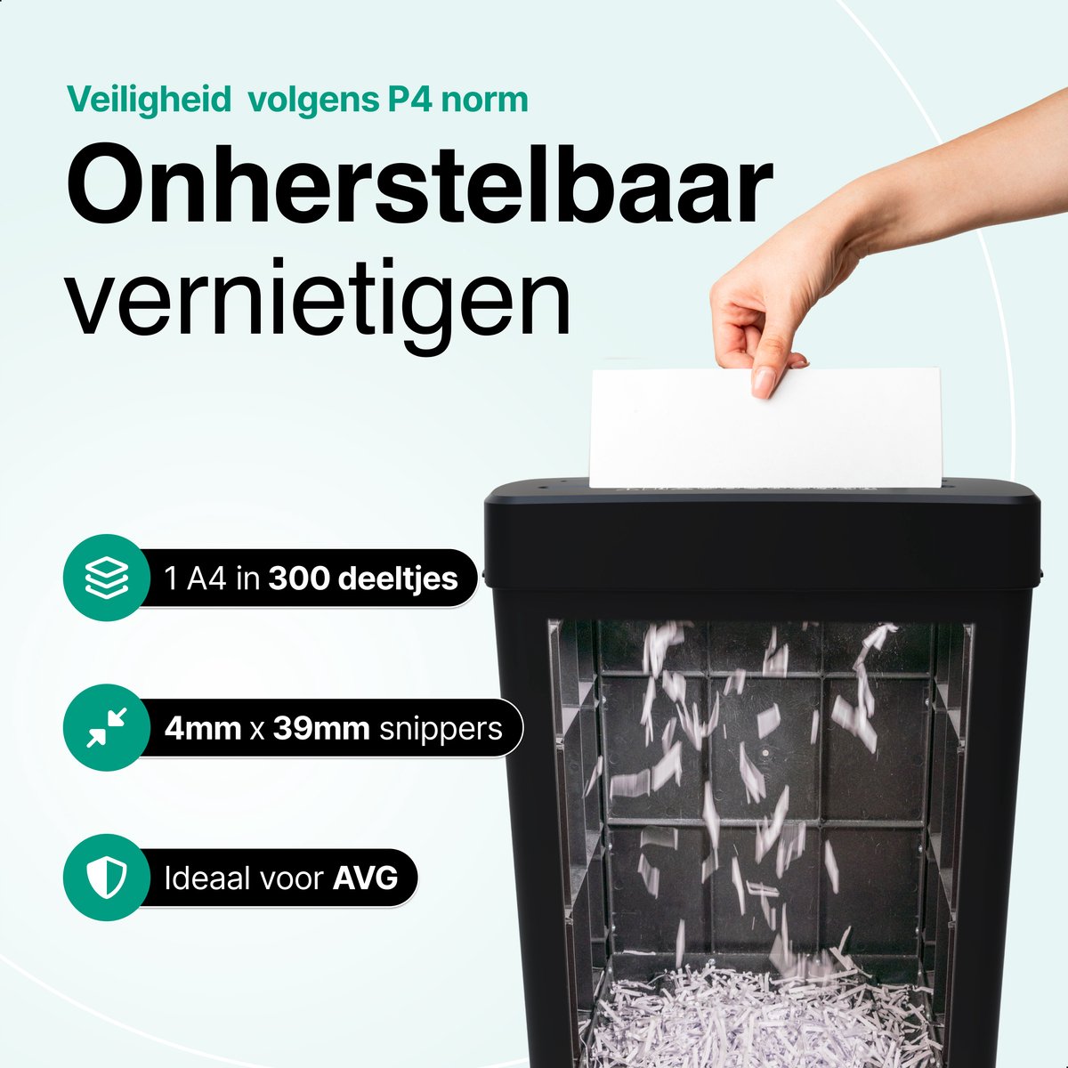 Basics Papiervernietiger, stroken, voor maximaal 8 vellen (nieuw model), voor papier, cd's en creditcards, zwart