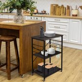 Bol.com ERRO Serveerwagen - Keukentrolley - op wieltjes - 60x40x89 cm - zwart aanbieding