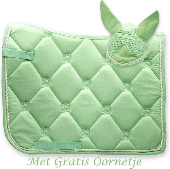 Zadeldekje Fairytale Green Glitter | Dressuur | Met Gratis Oornetje | Pony Zadeldekje Fairytale Green Glitter | Dressuur | Met Gratis Oornetje | Pony