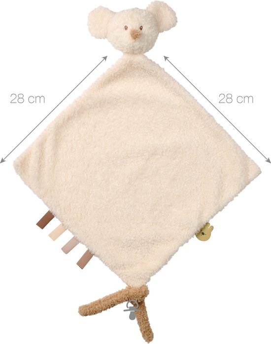 Nattou TEDDY Maxi Knuffeldoekje - Muis - 35 cm - Ecru van Nattou — afbeelding 2