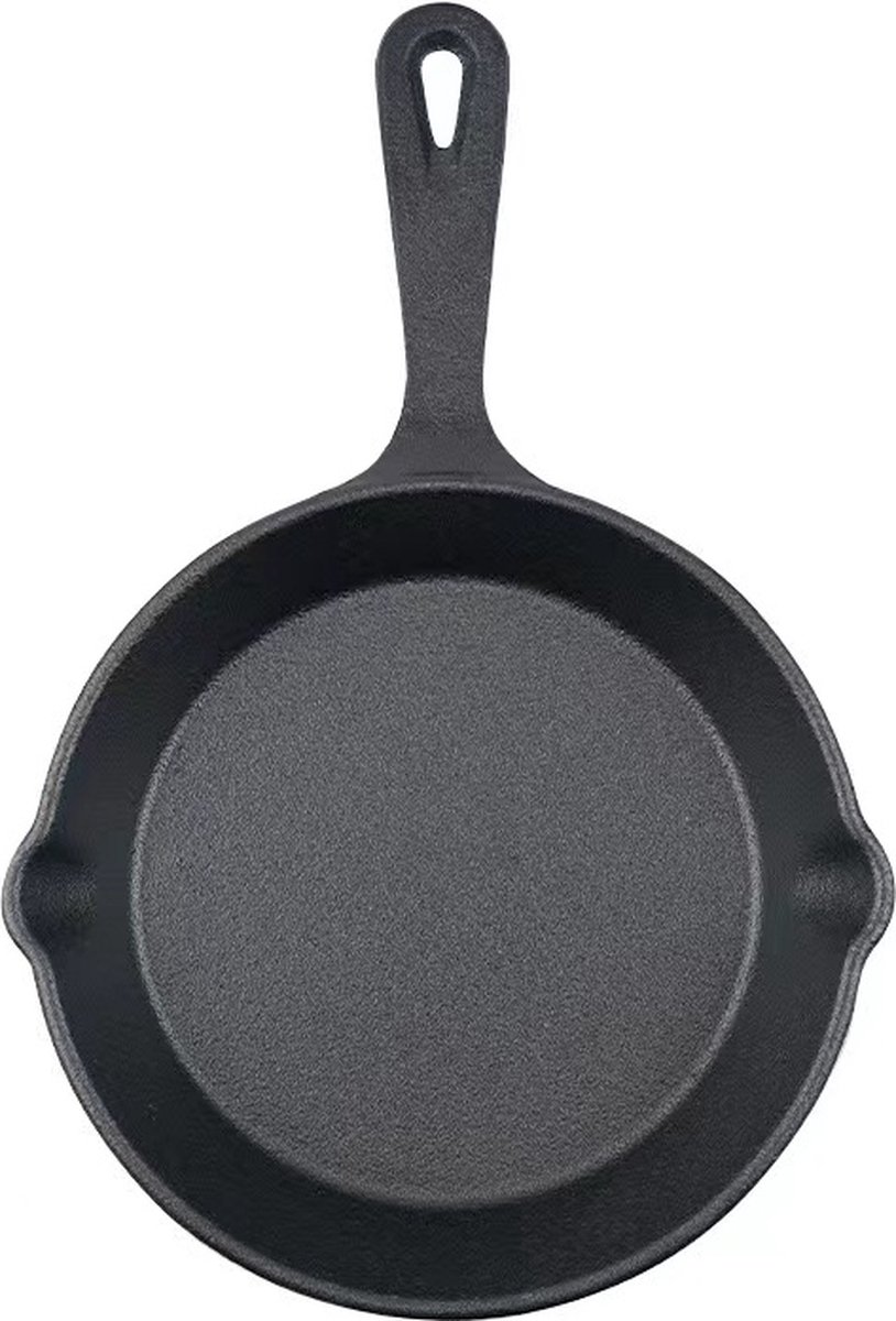 Gietijzer skillets, set a 4 st , dia 16 cm , voorbehandeld - koekenpannenset - bbq pannen - grill pannen