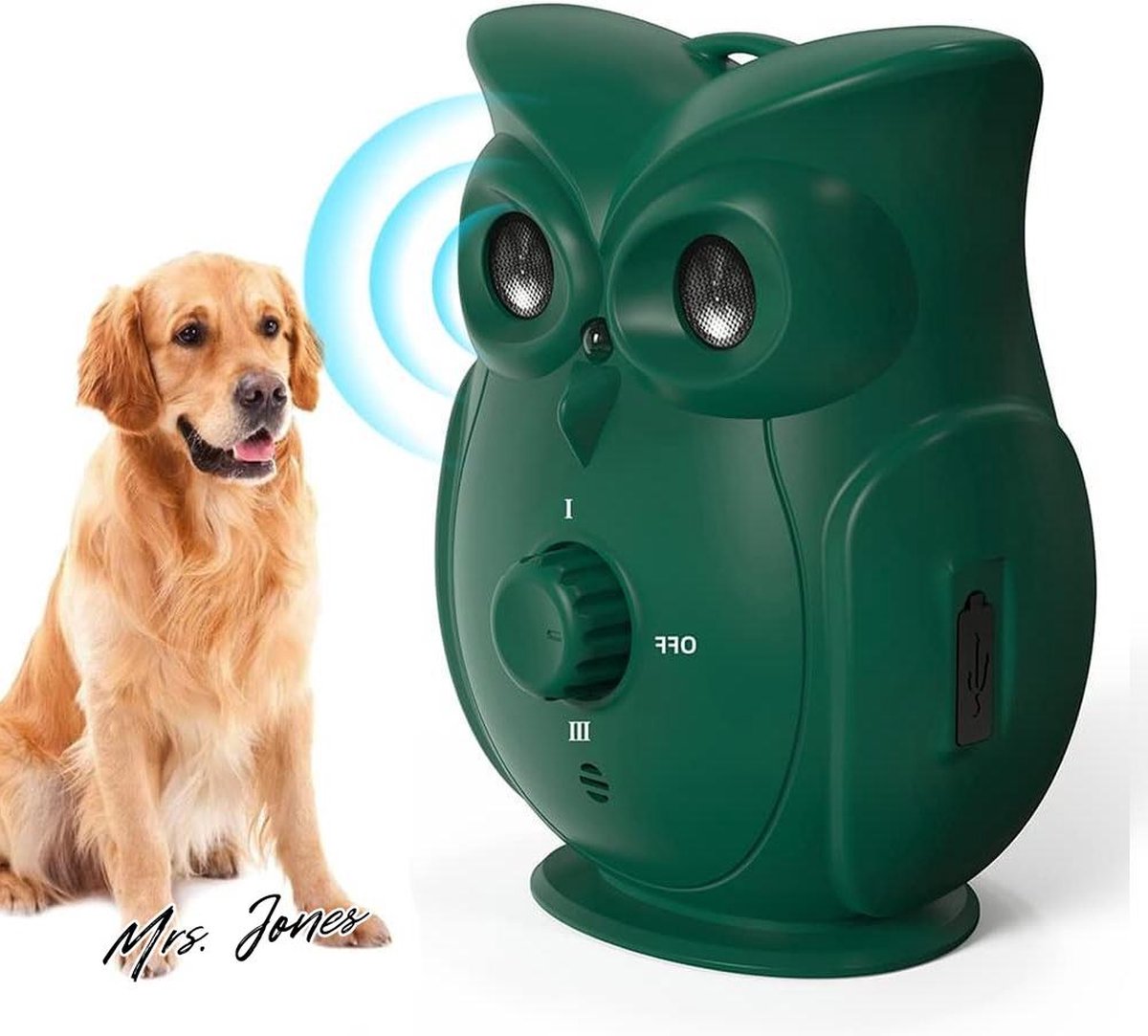 Mrs. Jones Ultrasoon Stopt Met Blaffen Van Honden - Blafcontrole Afschrikapparaat Voor Grote Kleine Honden Binnen en Buiten - Veilig en Effectief - . .