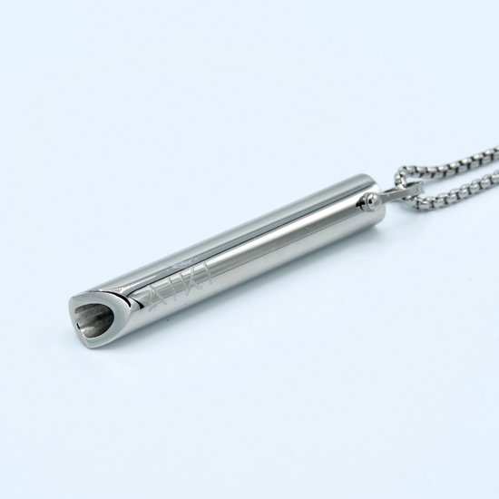 Foto: Aiki ademhalingsketting ademhalingstrainer stoppen met roken ketting classic sterling silver ademhaling ademketting ademtrainer hyperventilatie hulpmiddel