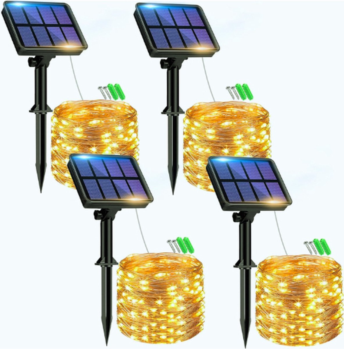 Lichtsnoer Op Zonne-Energie - Voor Buiten - Totaal 32 M - 320 Leds - Lichtketting Op Zonne-Energie - Voor Buiten - Weerbestendig - 8 Modi - IP65 Waterdicht - Koperdraad - Outdoor Lichtketting