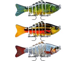 3 Stuks Swimbait Set - Kunstaas voor Roofvissen - Pluggenset - Roofvis - kunstaas Snoek - Hengelsport - Pluggen met Haak - LOUZIR