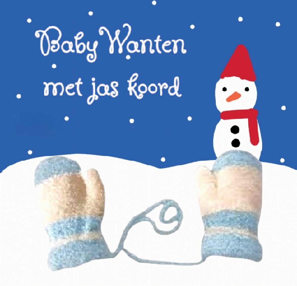 Huiscollectie - Little Boss - Gebreide herfst / winter wanten / handschoenen met jas-koord - baby / peuter 1-3 yrs - cat.1-2 - licht blauw / vanille geel (beige) - kleine kinderen - unisex - casual