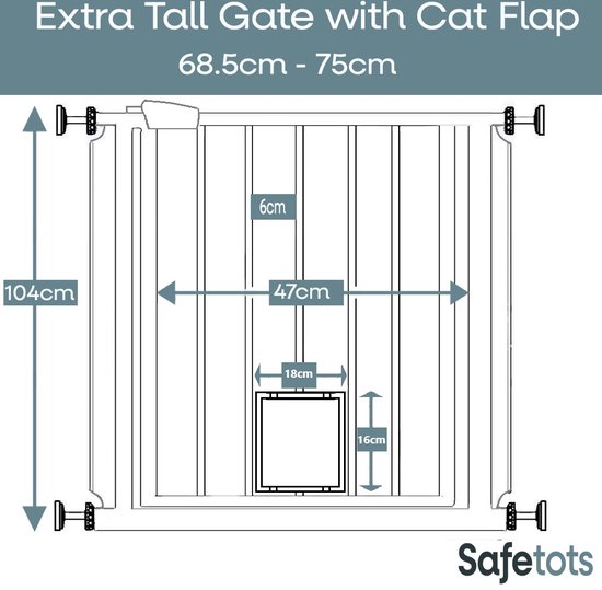 Babyhek Intrekbaar - Trappen Kattenbarrière 76 cm Hoog,Kinderveilig