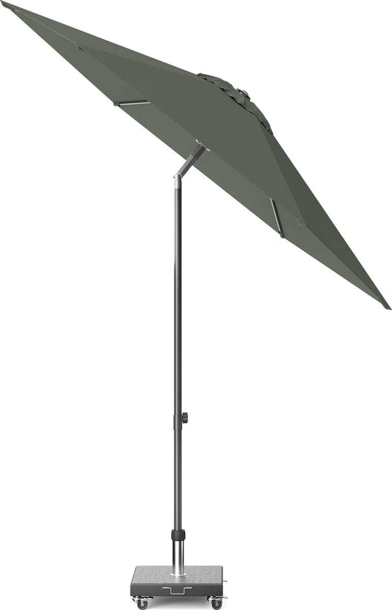 Platinum Sun & Shade - Middenstokparasol - Lisboa - Ø250cm - Olijf - Kantelbaar - Verstelbare hoogte - Push-up systeem- 96% UV protectie