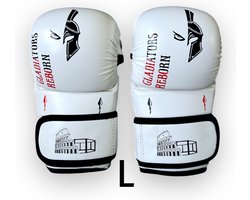 MMA Handschoenen | Gladiatorsreborn | wit | Unisex | L | MMA Sparring Gloves White | Bokshandschoenen | UFC | 7oz | MMA | Bokshandschoenen | Kickboksen | Vechtsporthandschoenen | Grapplin | Krav maga