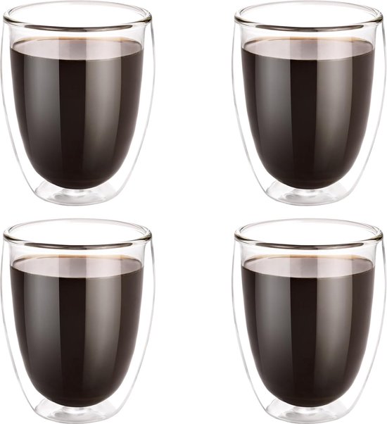 KADAX Doppelwandige Kaffeegläser 350ml, 6er Set, Thermogläser für Tee & Kaffee, Teegläser aus Borosilikatglas, Kaffeetasse mit getrockneten Blumen, Teetasse (Rosa