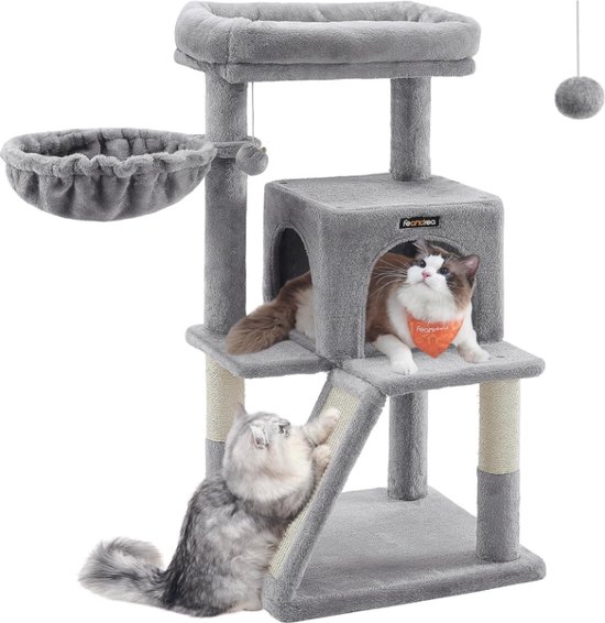 MIRA Home - Krabpaal katten - Kattenmand - Kattenboom - Kattenhuis - Grijs - 48x48x96