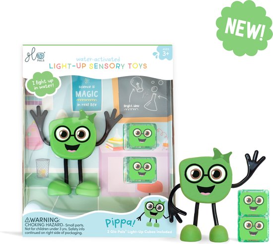 Glo Pals Pippa set - Light up cubes - Character + light up cubes - groen van Glo Pals — afbeelding 4