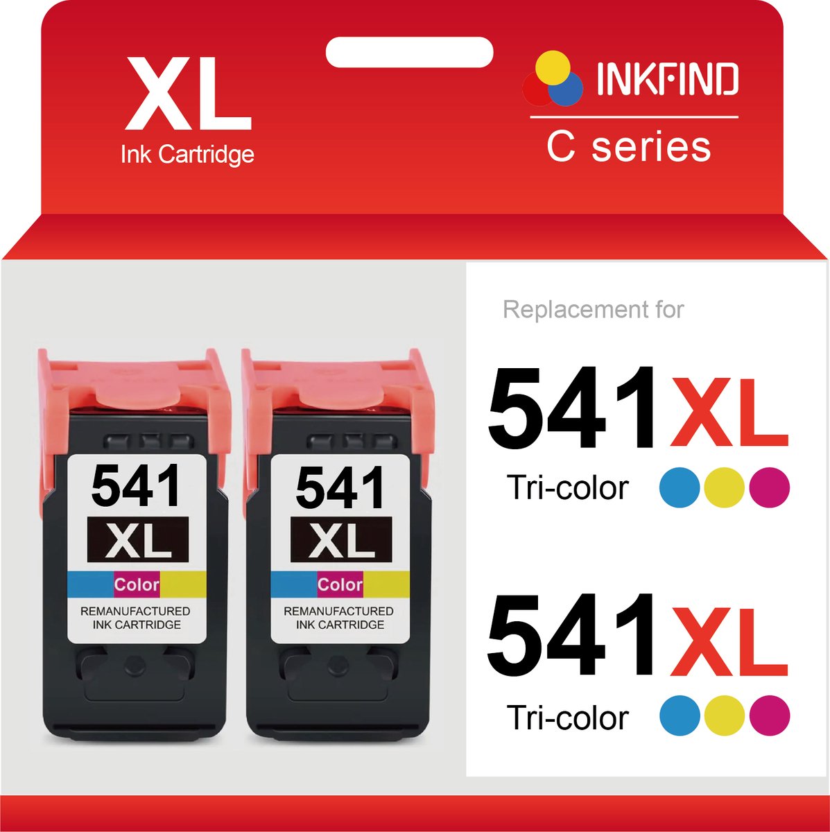 INKFIND 541XL Inktcartridge compatibel met Canon541 Canon 541 Canon CL-541 CL-541XL Hoge Capaciteit / 2-pack Kleur