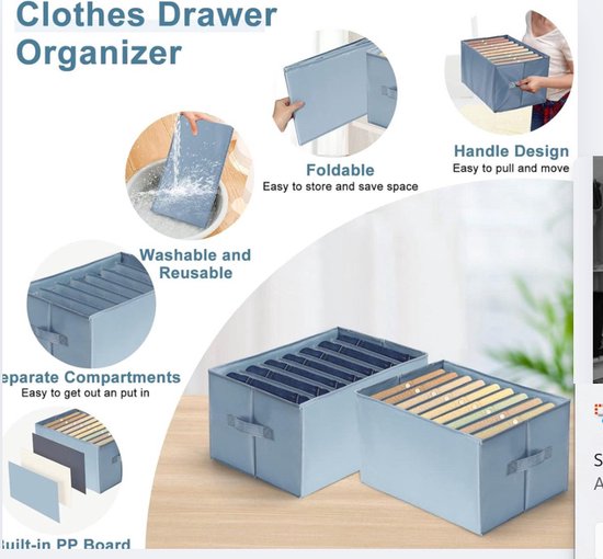 Kast Organizer Garderobe Wasbaar Zichtbare Kleding Organizer Opbergdozen Lade Opvouwbare Mesh Scheidingsdoos voor Thuis Jeans T-shirt Sokken Panty 7/ 7/9 Grids 3 STUKS, Roze, Shirt