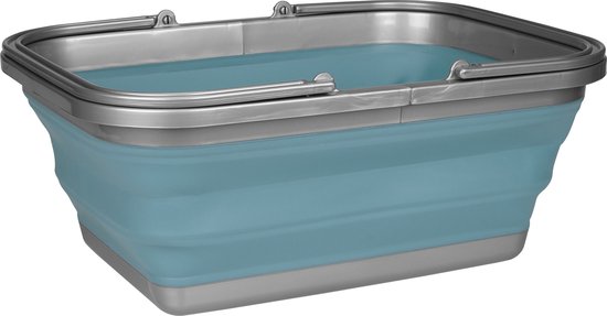 Bassine à vaisselle Abbey Camp - Pliable - Bleu clair - Capacité 16 litres