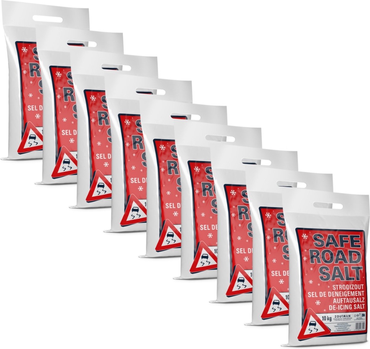 SAFE ROAD SALT® - Strooizout en Dooizout - 9 x 10 kilogram - Multipack - Totaal 90 kg