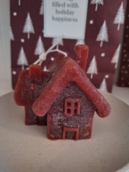 Home Society - Kerstpakket - Rood/Taupe - kaarsen,kaarshouders, schaaltje, geurzakje