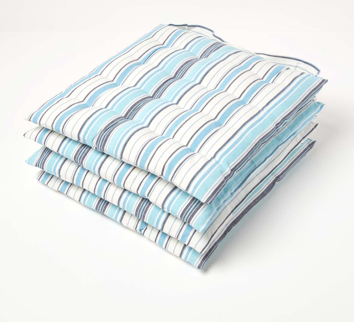 Homescapes New England Tartan zitkussens 100% katoen set van 4 Blauw