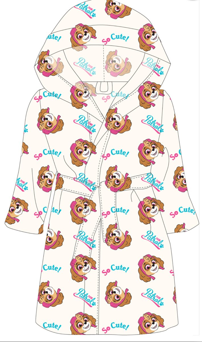 Nickelodeon Paw Patrol Badjas Skye Meisjes Fleece Maat 98/104