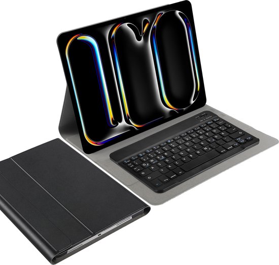 Cazy Cover avec clavier adapté à iPad Pro 13 2024 (7e génération) - Disposition Qwertz - Zwart