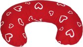 Voedingskussen 80 cm | Rood met witte hartjes
