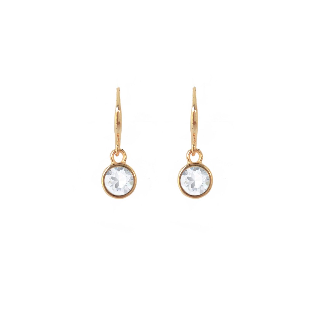Crystal midi oorhangers - 18 karaats verguld
