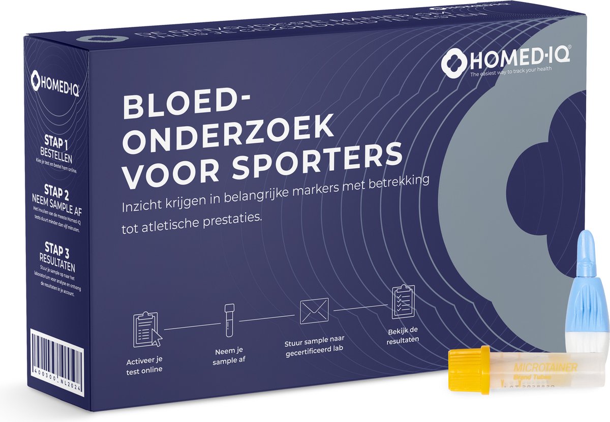 Goedkoopste Homed-IQ - Bloedonderzoek voor Sporters - Thuistest - Gecertificeerd Laboratorium - Laboratorium Test
