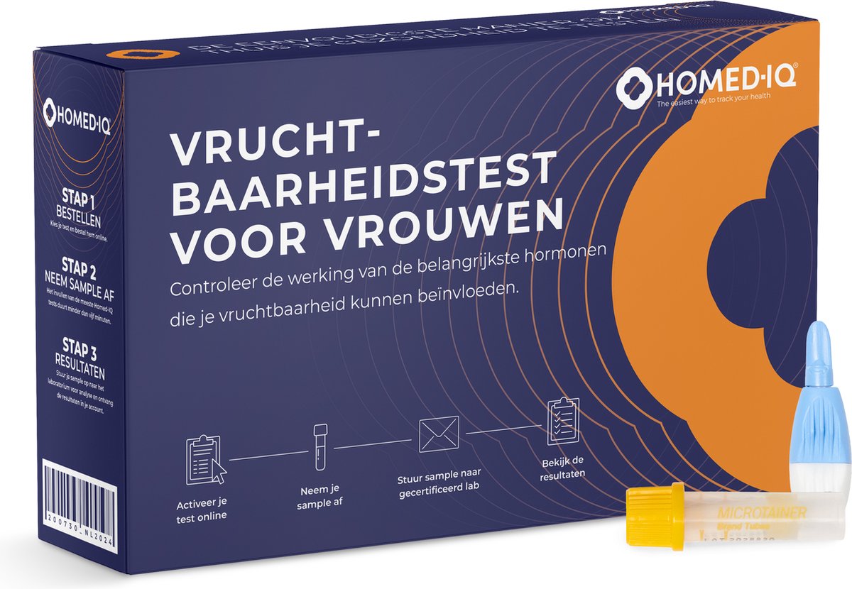 Goedkoopste Homed-IQ - Vruchtbaarheidstest vrouw - Thuistest - Gecertificeerd Laboratorium - Laboratorium Test