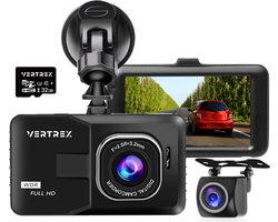 VERTREX Dashcam voor Auto 1080P Full HD - Voor en Achter ...