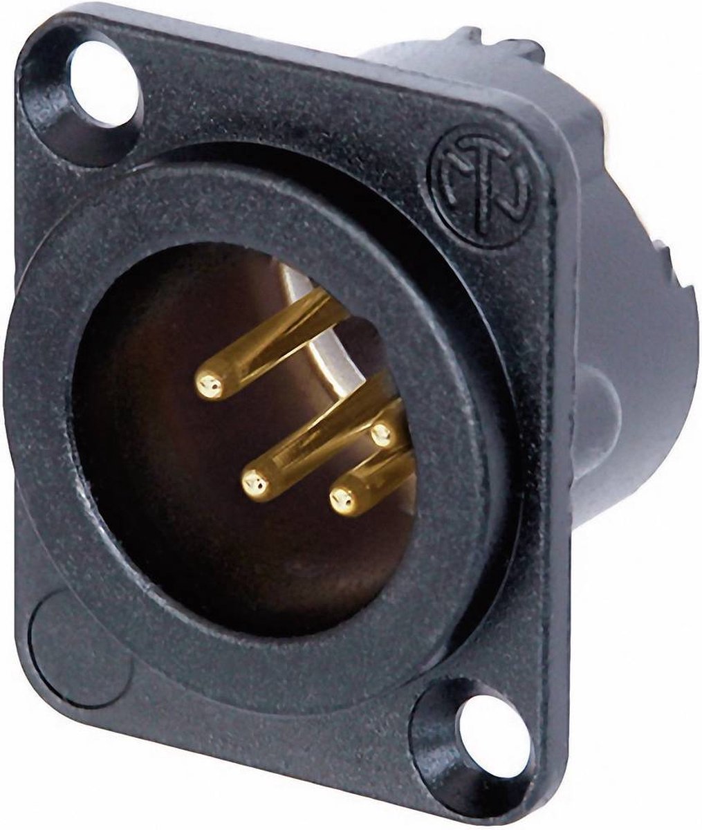 Neutrik NC4MD-LX-B XLR-connector Flensstekker, contacten recht Aantal polen: 4 Zwart 1 stuk(s)
