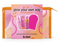 b.tan - Glow Your Own Way - Self Tan Zelf Bruiningsgeschenkset - 4 Delig