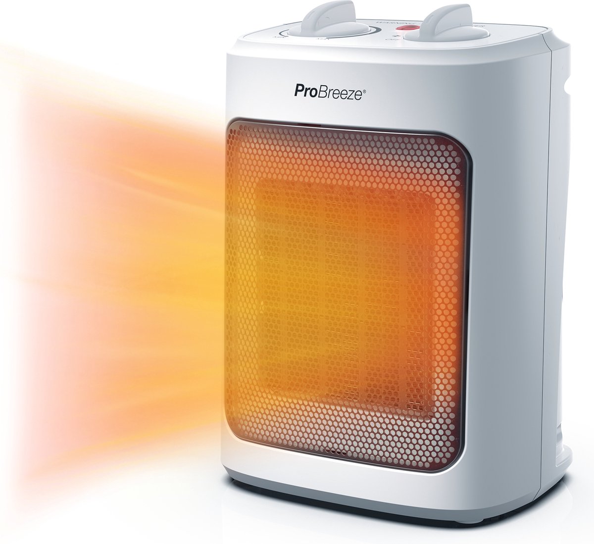 Pro Breeze 2000 W Mini Keramische Ventilatorkachel - 3 Warmtestanden, Ventilatorstand, Ingebouwde Bescherming tegen Oververhitting en Kanteling, Elektrische Verwarming voor Thuis, Kantoor, Slaapkamer - Zwart