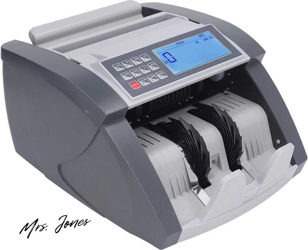 Mrs. Jones Geldteller Bankbiljettenteller LCD-scherm Valse Valuta Detector UV MG IR MT DD - Professionele Geldtelmachine .