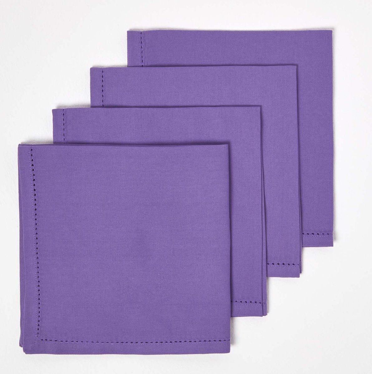 Homescapes katoenen servetten, set van 4, paars