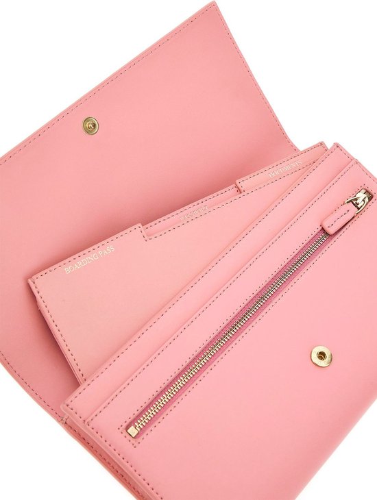 GUESS Cuir Étui pour carte d'identité Wallet Travel Light Pink Rose