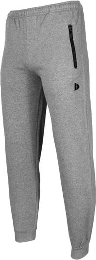 Lange sportbroek voor heren, lange katoenen sportbroek met elastische tailleband, trekkoord en zakken, Grijs, M