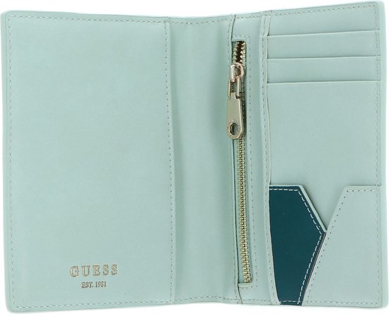 GUESS Étui pour carte d'identité Passport Holder Green Multi Menthe