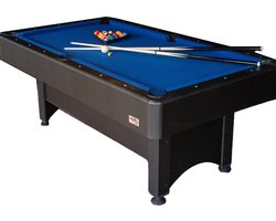 Cub Sports® Blackpool Pooltafel 7ft - inclusief gratis afdekhoes - Hufterproof - Indoor Pooltafel - Pooltafel voor thuis - Pooltafel 7ft - Zwart - Blauw laken - 80kg- 2 jaar garantie - Inclusief accessoires - Keuen - Set poolballen -Pooltafel School